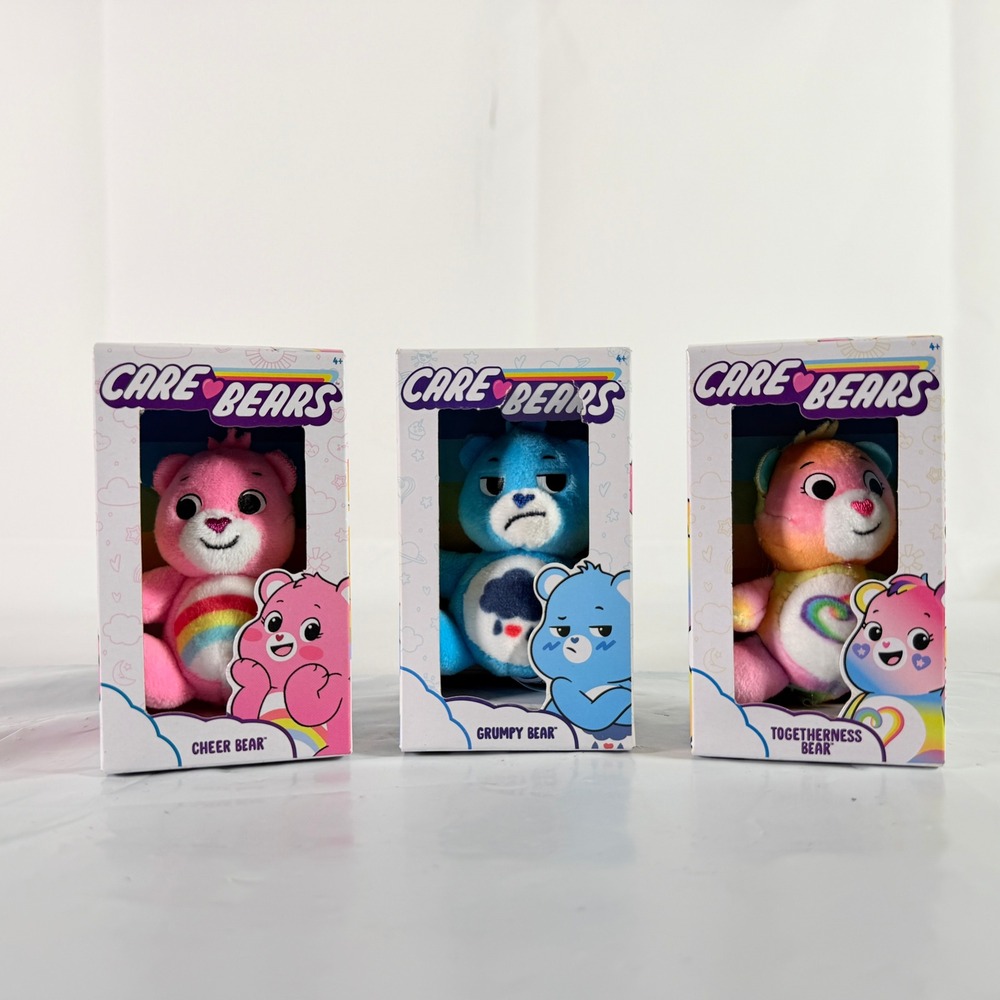 Care Bears 3" Micro Plush Lot of 3 Cheer Grumpy Togetherness Bear NIB Basic Fun